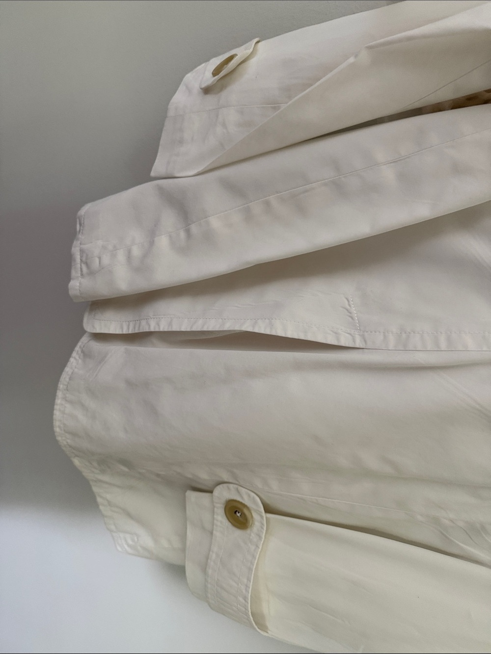 Banana Republic Cream Double-Breasted Trench Coat - Picture 8 of 9